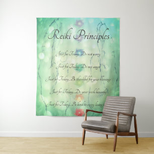 Reiki-Prinzipien Heilende Hände Design Wandteppich