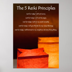 Reiki Prinzipien mit Luminarias Poster