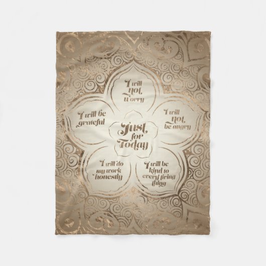 Reiki Prinzipien - Reiki Gebot-goldenes bloßes Fleecedecke (Vorderseite)