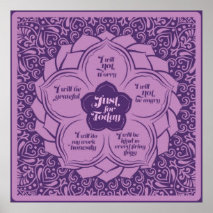 Reiki Prinzipien - Reiki Gebote in Lotus Poster