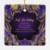 Reiki Prinzipien - Reiki Gebote Keramikornament (Rückseite)