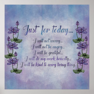 Reiki Prinzipien - Reiki Gebote Poster