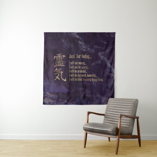 Reiki Prinzipien - Reiki Gebote Wandteppich (Beispiel)