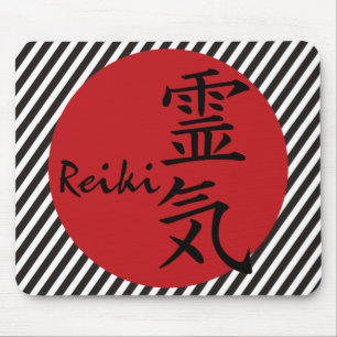 Reiki - rot schwarze Streifen Mousepad