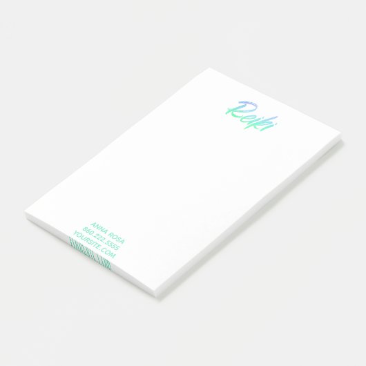 *~* Reiki schillerndes blaues Grün u. Türkis Post-it Klebezettel (angewinkelt)