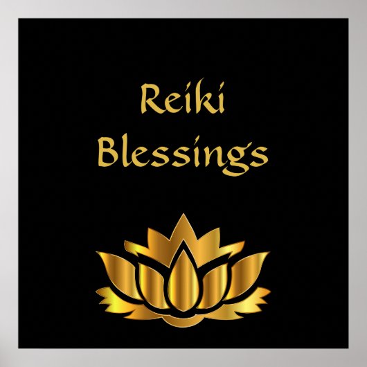 Reiki Sessings Black/Gold Poster (Vorne)