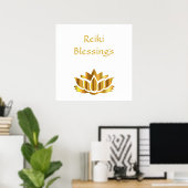 Reiki Sessings White/Gold Poster (Heimbüro)