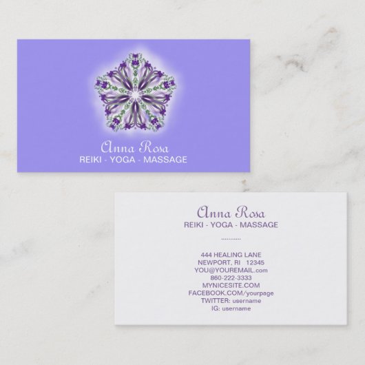 ~ Reiki Star Mandala Sacred Geometry Healer Visitenkarte (Vorne/Hinten)