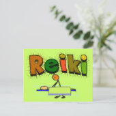 Reiki Stick People Design Geschenke Postkarte (Stehend Vorderseite)