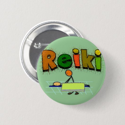 Reiki Stock-Leute-Entwurfs-Geschenke Button (Vorne & Hinten)