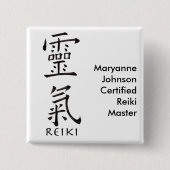 Reiki Symbol in der schwarzen Tinte Button (Vorderseite)