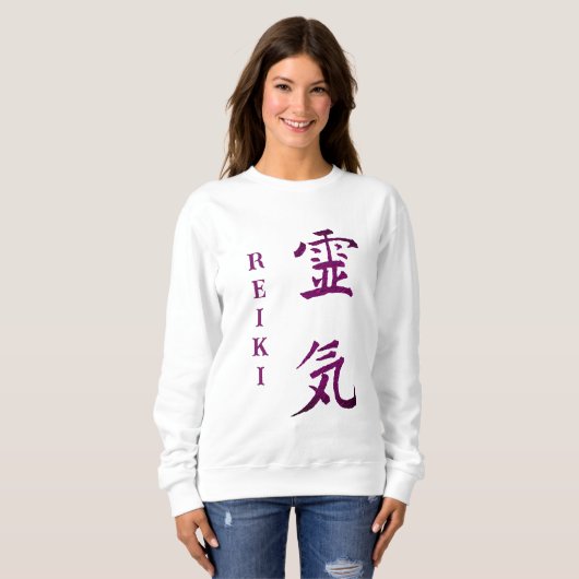 Reiki-Symbol in Lila Sweatshirt (Vorne ganz)