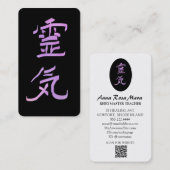 *~* Reiki Symbol Kanji Japan QR VIOLET Visitenkarte (Vorne/Hinten)