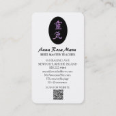 *~* Reiki Symbol Kanji Japan QR VIOLET Visitenkarte (Rückseite)