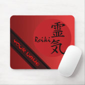 REIKI Symbol rot schwarz + Ihr Name und Bild Mousepad (Mit Mouse)