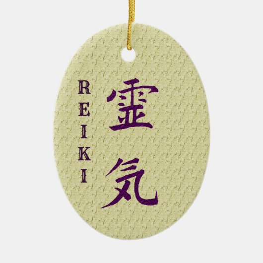 Reiki-Symbol und Grundsätze Inspiration Keramik Ornament (Vorne)
