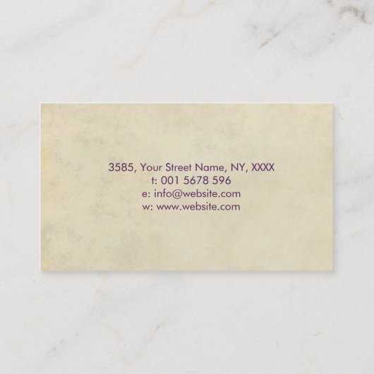 Reiki Symbol und Hände in Lotus Amethyst und Gold Visitenkarte (Rückseite)