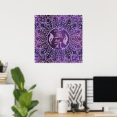 Reiki Symbole und Heilkräfte auf lila Licht Poster (Heimbüro)