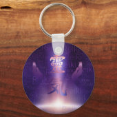 Reiki Symbole und Heilkräfte auf lila Licht Schlüsselanhänger (Vorderseite)