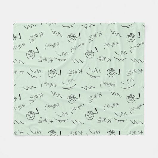 Reiki Symbols Pattern - Reiki Healing Fleecedecke (Vorderseite (Horizontal))