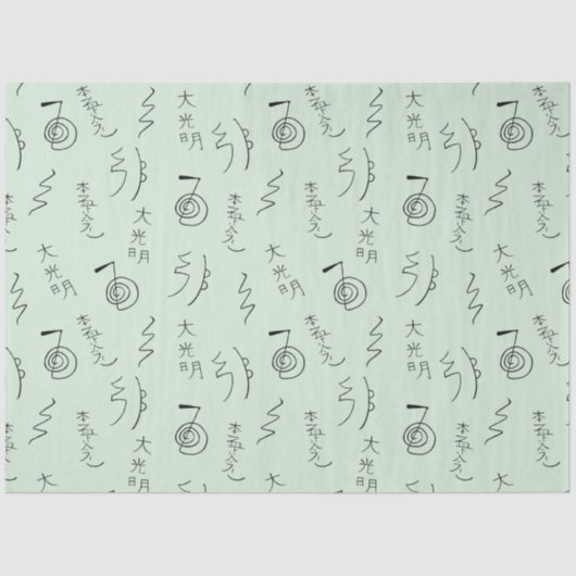 Reiki Symbols Pattern - Reiki Healing Seidenpapier (Vorderseite)