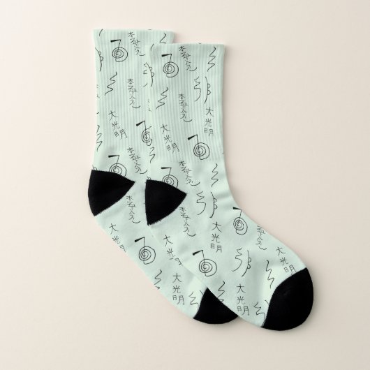 Reiki Symbols Pattern - Reiki Healing Socken (Paar)