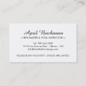 Reiki und Yoga-Visitenkarten Visitenkarte (Rückseite)