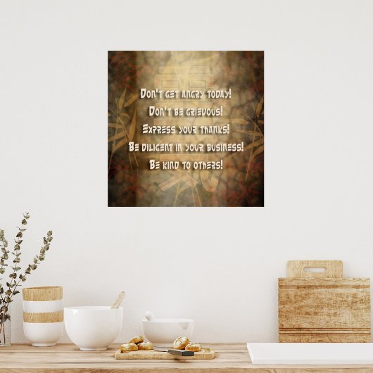 REIKI Usui Grundsätze Poster (Küche)