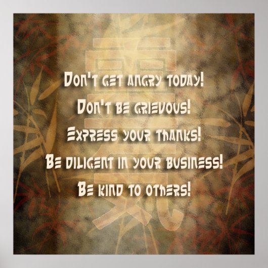 REIKI Usui Grundsätze Poster (Vorne)