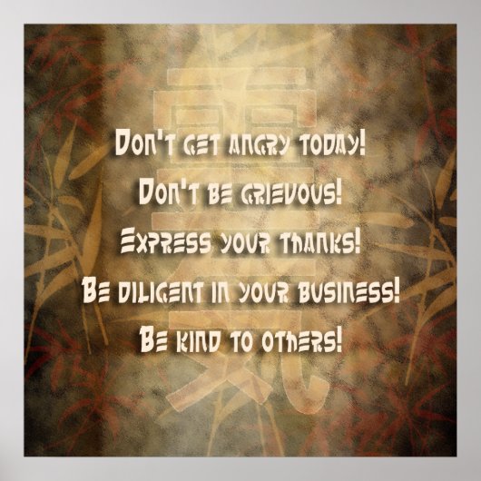 REIKI Usui Grundsätze Poster (Vorne)