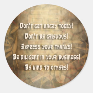 REIKI Usui Prinzipien Runder Aufkleber