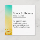 *~* Reiki VorlagenReiki Praktiker-Energie-Heiler Quadratische Visitenkarte (Rückseite)