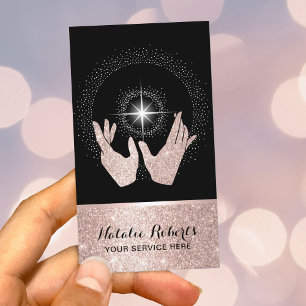 Reiki Wellness-Center Rose Gold Healing Hands Mass Visitenkarte