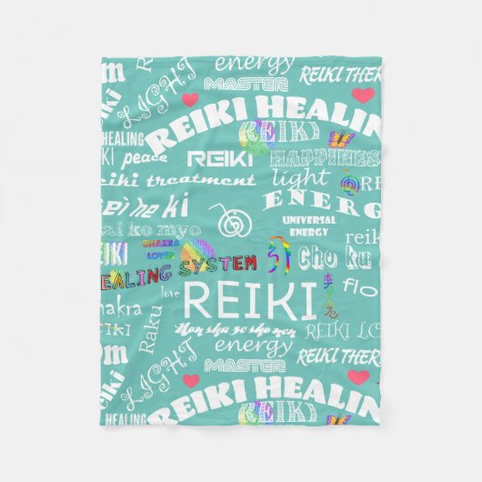 Reiki Words Reiki Blanet Fleecedecke (Vorderseite)