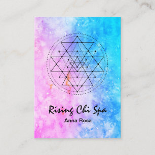 *~* Reiki Yoga-Aquarell-heilige Geometrie Visitenkarte