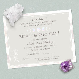 Reiki Yoga Certificate of Completion Award