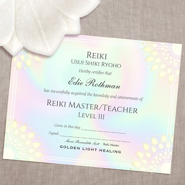 Reiki Yoga Certificate of Completion Award (Von Creator hochgeladen)