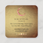 Reiki Yoga Healing Hands Crescent Moon Phases Quadratische Visitenkarte (Rückseite)
