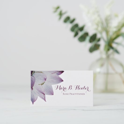 *~* Reiki Yoga Lotus Energy Healer Light ausgefüll Visitenkarte (Stehend Vorderseite)