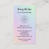 *~* Reiki Yoga Rainbow Sacred Geometel Pastel Visitenkarte (Rückseite)