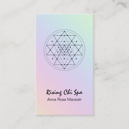 *~* Reiki Yoga Rainbow Sacred Geometel Pastel Visitenkarte (Vorderseite)