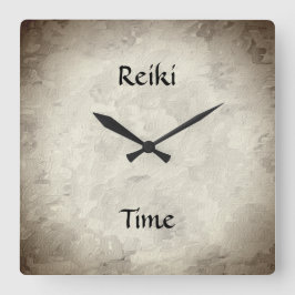 Reiki Zeit Quadratische Wanduhr
