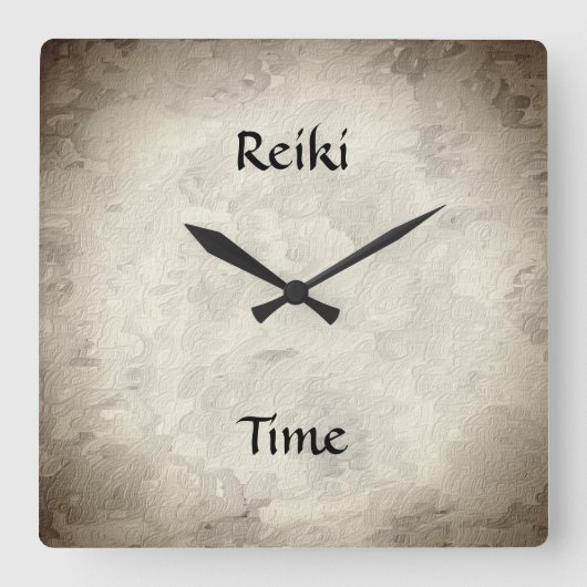 Reiki Zeit Quadratische Wanduhr (Vorderseite)