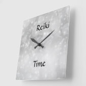 Reiki Zeit-Silber-Schein Quadratische Wanduhr (Winkel)