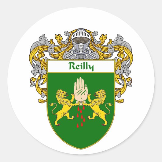 Reilly Coat of Arms (Mantled) Runder Aufkleber (Vorderseite)