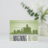 Reimagining Detroit Postcard Postkarte (Stehend Vorderseite)