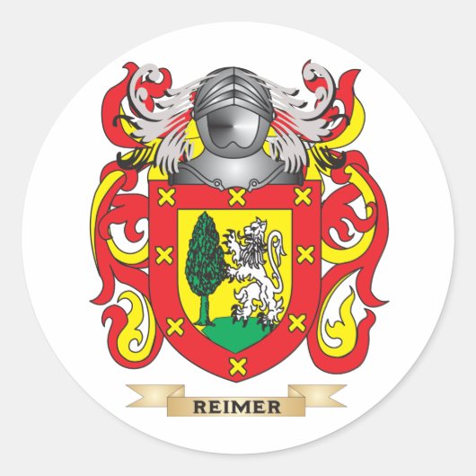 Reimer Wappen (Familienwappen) Runder Aufkleber (Vorderseite)