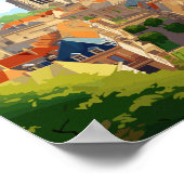 Reims France Vintage Reise Illustration Poster (Ecke)