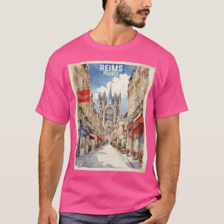Reims France Vintage Reisen Tourismus T-Shirt