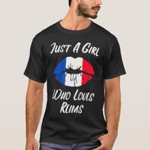 Reims Lips Mouth Liebe Französische Flagge T-Shirt